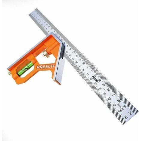 Équerre combinée - 300mm - Métrique - Équerre à combinaison universelle et précise en métal avec butée et outil de traçage - Outil de mesure professionnel haut de gamme (1/4)