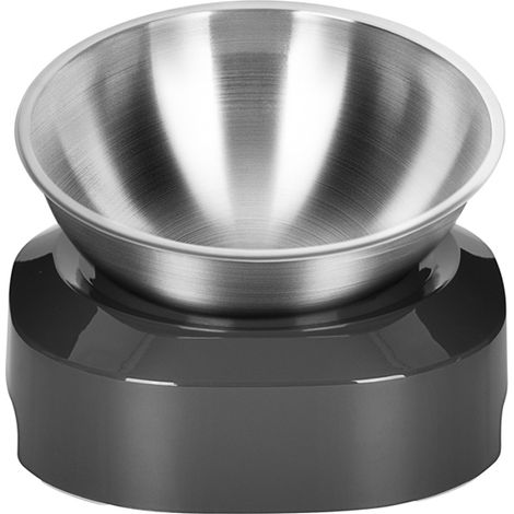 Comedero elevado para gatos, acero inoxidable, cuello ajustable (0-15°), base antideslizante. (1/5)