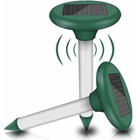 Ultraschall-Solar-Maulwurfabwehrgerät, 2er-Pack, Solar-Mäuseabwehrgerät, Anti-Maulwurf- und Schlangenabwehrgerät - Rasen, Bauernhof (Grün) (1/5)