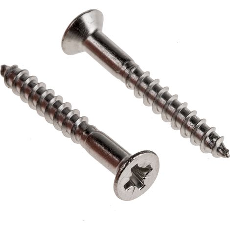 Vis à bois, 4mm, tête Fraisée 30mm, en Acier Inoxydable A2 304 ( Prix pour Boîte de 100 ) (1/2)