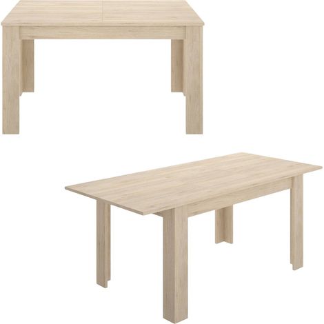 Dmora Ausziehbarer Tisch Midland, Ausziehbarer Esstisch, Ausziehbarer Esstisch mit Verlängerung, cm 140/190x90h78, Eiche (1/5)
