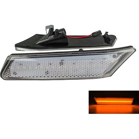 Kit Freccia Laterale a Led Side Marker Lente Trasparente Luce Arancione Per Porsche 911 997 987 Carrera Boxster Cayman OEM 98763103802 (1/2)