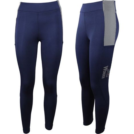 XS, Blau: Damen-Leggings Modell Wonder mit rutschfestem Vollgriff (1/5)