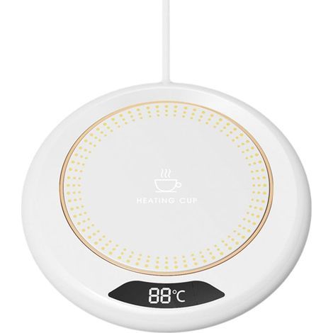 Chauffe-café électrique, connexion USB, garde votre boisson chaude n'importe où, économe en énergie (blanc), (1/5)