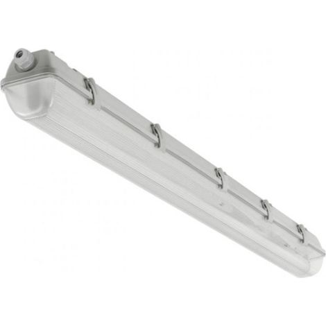 Silamp – Réglette LED étanche pour tube LED T8 120cm IP65 – Boîtier aluminium pour installations 230V – Diffuseur givré transparent pour éclairage uniforme