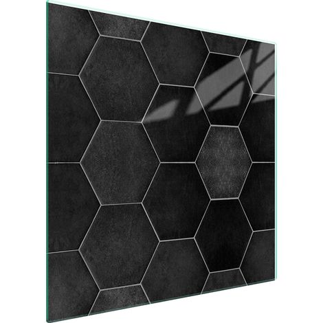 PLAQUE DE PROTECTION EN VERRE POUR POÊLE 50x52 CARRELAGE (1/5)
