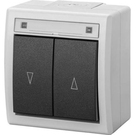 Interruttore cieco da superficie Aquant 2K, normalmente aperto, IP55, grigio 5008-10