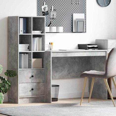 Desk Concrete Grey 145.5 x 50 x 127 cm 2 pcs vidaXL