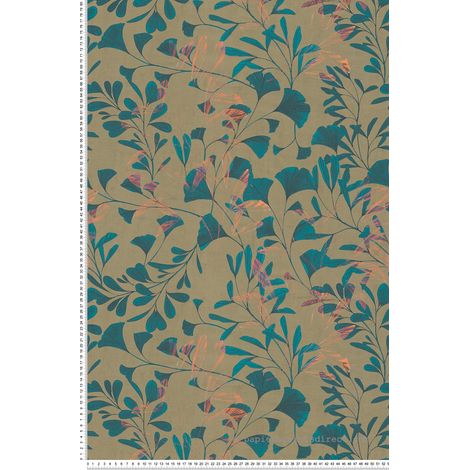 Papier peint Nature Bleu canard Anna D'Andrea A.S. Création (1/5)