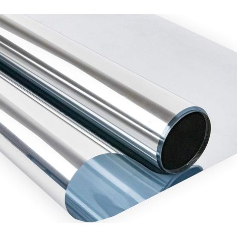 Film miroir sans tain 40×300 cm – Protection vie privée – Bloque 99% UV – Réduit 85% chaleur – Pour bureaux et magasins (1/5)