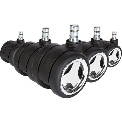 5x Hartbodenrollen ROLO GAME 11mm / 60mm Büro-Stuhl-Rollen No-Noise (5er Pack) hjh OFFICE (1/5)