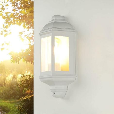 Applique extérieur Livorno antique en blanc mat design lanterne dans un style rustique étanche IP44 1xE27 idéal pour le jardin, la terrasse (1/5)
