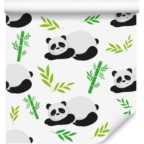 Carta da parati con panda addormentati per soggiorno e camera da letto, 50x1000 cm (1/5)