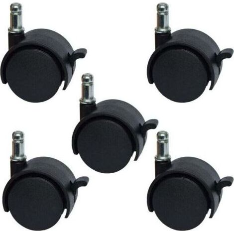 Roulettes de rechange pour chaise de bureau ou tabouret, 5,1 cm avec frein, lot de 5 pièces (1/4)