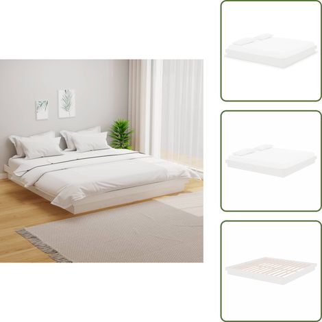 Letto in pino - vidaXL Giroletto Bianco in Legno Massello 200x200 cm -