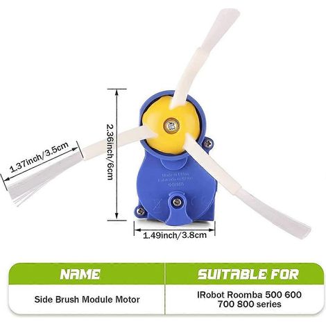 Módulo de motor del cepillo lateral para aspiradora robot iRobot Roomba 500 600 700 800 900 Serie I3 (Módulo de motor de repuesto)