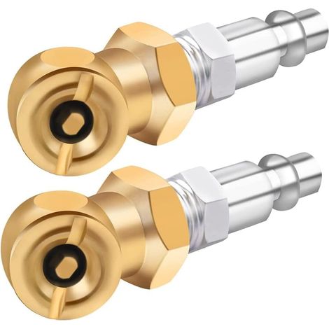 CSPARKV （7×5×5cm）1/4" Portable Air Chuck Closed Brass Ball Inflator for Inflator Gauge Compressor Accessories, 10 Pack