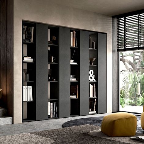 Offenes Wandbuchregal Wohnzimmer modernes Design schwarz Infinity 11 (1/2)
