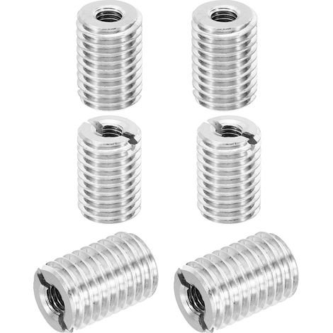 Insert Fileté Métal Manchon Réducteur d'Écrou, M14x M6x20mm 6 Pcs (1/5)