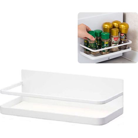 Magnetic Spice Rack Organizer Single Tier Magnetic Refrigerator Spice Storage Magnet Shelf (1/5)