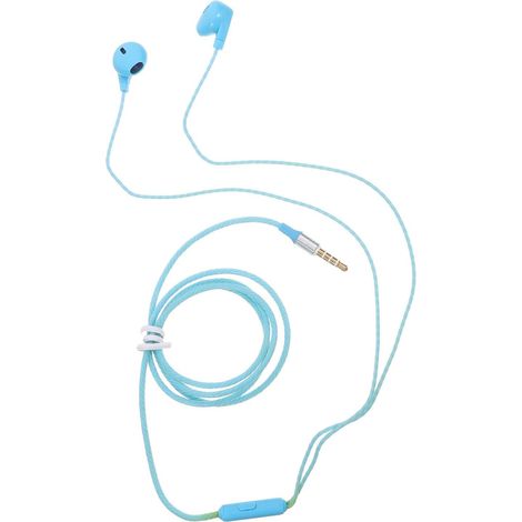 Casque Audio Intra-auriculaire Filaire Bleu avec Microphone Intégré, Prise Jack 3,5 Mm, Son Stéréo et Design Ergonomique pour Smartphone et Mp3 (1/5)