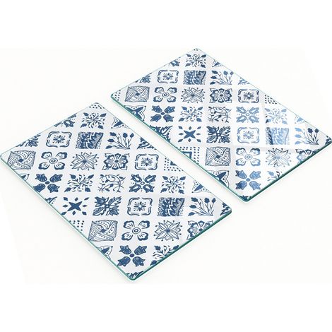 Taglieri decorativi in vetro temperato con motivo floreale, 2x30x52 cm (1/5)