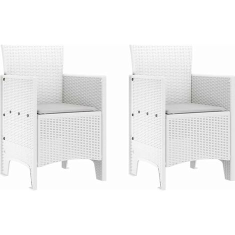 Lot de 2 Chaise de jardin,Chaise d'extérieur Blanc 53 x 49 x 85 cm PP CFW6305404 (1/5)
