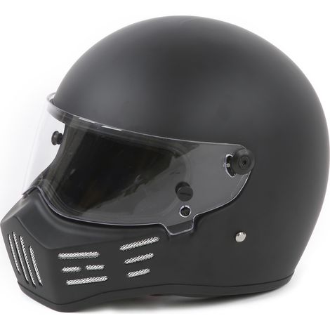 Casque moto intégral double visière noir mat fibre de verre modulable pour tout-terrain cross enduro VTT XL (1/5)