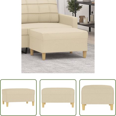 Sofa - Fußhocker Creme 70x55x41 cm Stoff (1/5)
