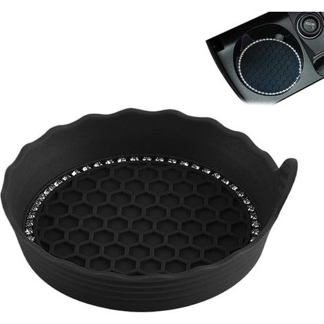 Sottobicchiere per portabicchieri auto, sottobicchieri antiscivolo e antiurto, accessori per interni auto, tappetino antipolvere, strass di cristallo scintillanti per camion, camper, auto, portabicchi (1/5)
