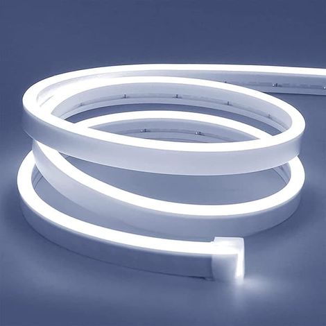 Bande LED de 1 m, 12 V, 6000 K, blanc néon, dimmable, flexible et étanche IP67, bande LED en silicone à monter soi-même avec p (1/5)