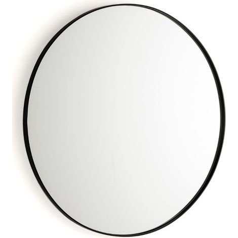 Miroir mural rond métal noir Ola
