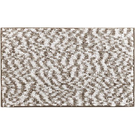 Tapis de Bain "Friza" 45x75cm Sable & Marron (1/5)