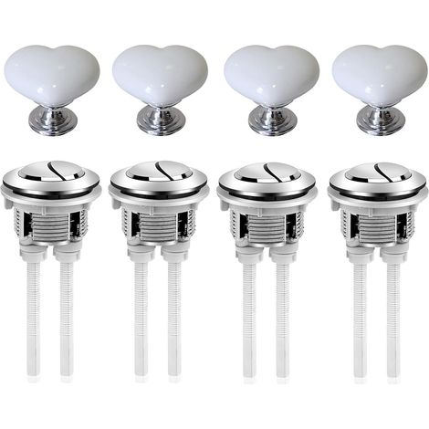 4-Piece Replacement Toilet Flush Button Set, 38mm Dual Flush Push Button for Toilet Cistern (1/5)
