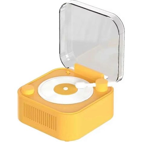 Platine vinyle vintage, enceinte Bluetooth sans fil, longue autonomie, jaune (voir photo) (1/5)