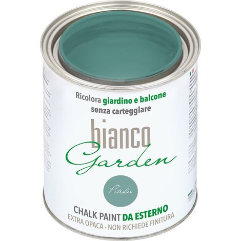 CHALK PAINT DA ESTERNO biancoGarden Petrolio - Ricolora giardino e balcone SENZA CARTEGGIARE e SENZA FINITURA (1 Litro) (1/4)