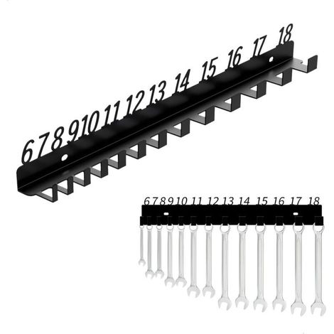 Porte Outils Mural, Rangement Outils Mural, Support Tournevis avec Code Numérique, Panneau Murale Outil Convient à Différentes Tailles de Clés, Etagere Murale Garage, Facile à Classer, Métal, Noir (1/5)