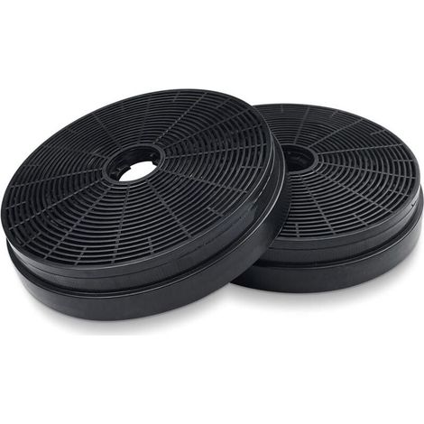 2x Filtre Hotte Aspirante, Ø175 mm Filtre à Charbon Actif Extracteur de Cuisine Recyclage Air de Remplacement Recirculation Filtrant pour Respekta Miz0031, Klarstein, Pkm Co4 (1/4)
