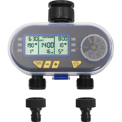 vidaXL Temporizador digital de riego automático con salida doble (1/2)