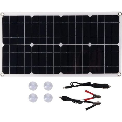 Panneau Solaire Portable 25 W 18 V – Silicium Monocristallin Double Face avec Sortie USB pour Voiture, Bateau, Randonnée et Camping (1/5)