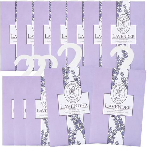 Pack of 12 Scented Bags for Wardrobe - Home Fragrance - Wardrobe Deodoriser - Scented Wardrobe - Lavender, Cupboard Bags - Car Fragrance (12 Lavender) (1/5)