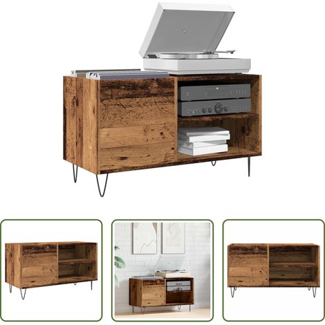 Plattenschrank - Plattenschrank Altholz-Optik 84,5x38x48 cm Holzwerkstoff (1/5)