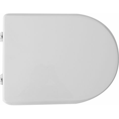 Sedile wc coprivaso per Globo vaso Alia 2 43-45,5 x 35,5 cm copriwater bianco con cerniere regolabili e sedile in legno colato (1/3)