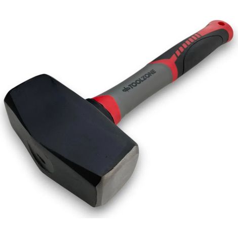 3LB LUMP HAMMER WITH FIBREGLASS SHAFT RUBBER GRIP SLEDGE HAMMER HM175