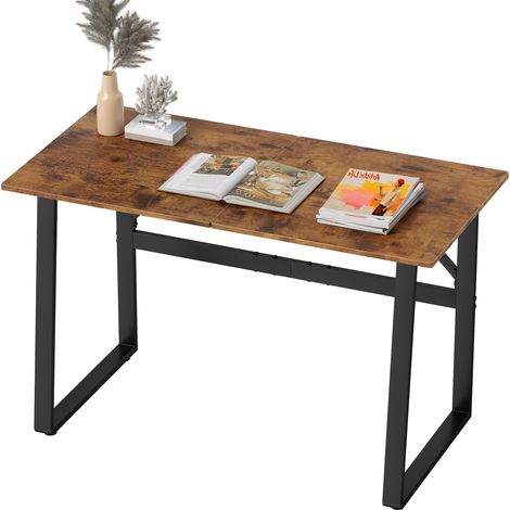 HOMCOM Scrivania in Legno e Acciaio in Stile Industriale Nero e Marrone