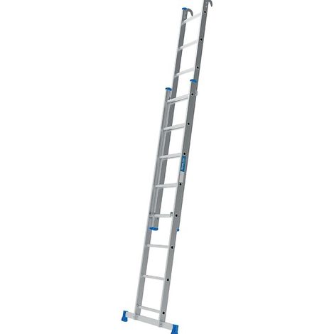 Tubesca Comabi – Échelle articulée 2 plans avec stabilisateur – 2x8 échelons – Hauteur d'accès 4,57 m – Structure en aluminium – Verrouillage acier