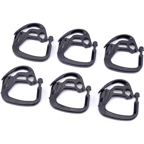 Lot de 50 clips noirs pour voile d'ombrage, crochets de fixation durables en ABS anti-vieillissement pour serres, accessoires de jardin adaptés aux filets et rideaux, faciles à installer et à retirer. (1/5)