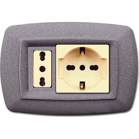 Placca serie Tondò, 2 moduli, UNEL, plastica, bianco, compatibile con serie BTicino Magic - Elettrocanali ECL2598WH