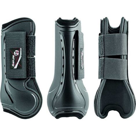 Coppia di paratendini Air Flow in neoprene forato con sistema di aerazione e rinforzo in plastica: FULL, Nero (1/4)