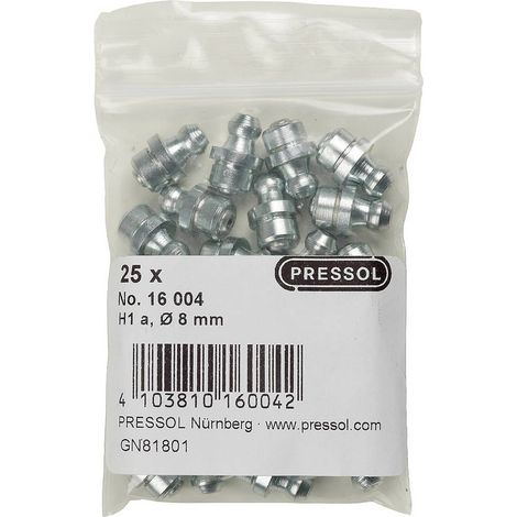 Pressol Ingrassatore conico H1 A dritto, Ø 8 mm-V. 25 pz.